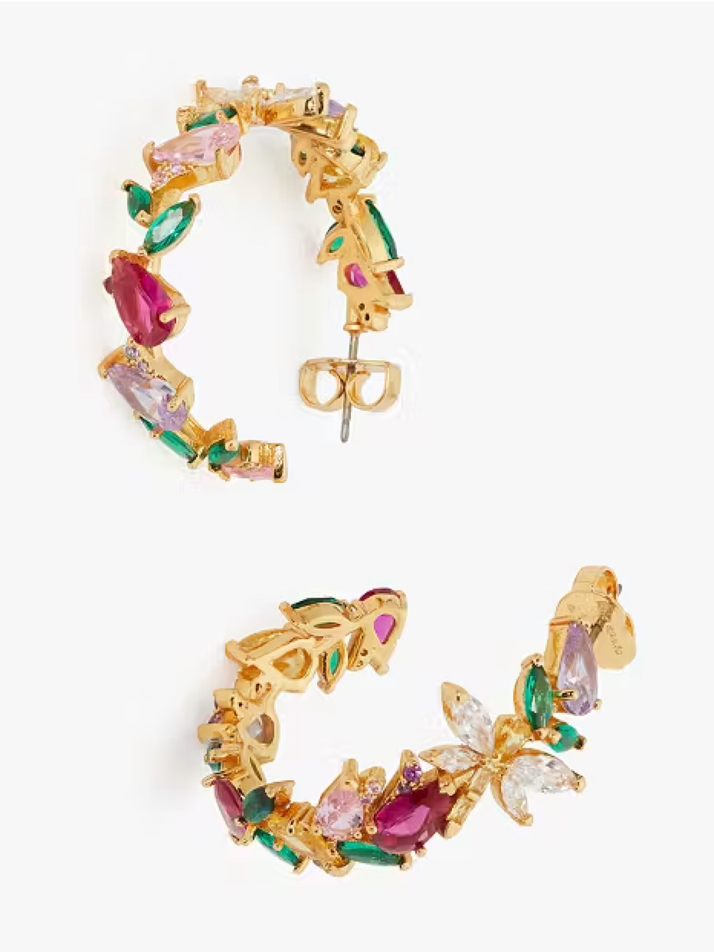 KATE SPADE NEW YORK ♠️ GREENHOUSE FLORAL HOOP EARRINGS 💐🌸🌷🌻 - Picture 2 of 9